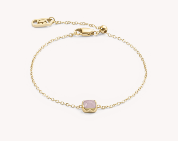 Coeur de Lion Gold Bracelet Rose Quartz - October